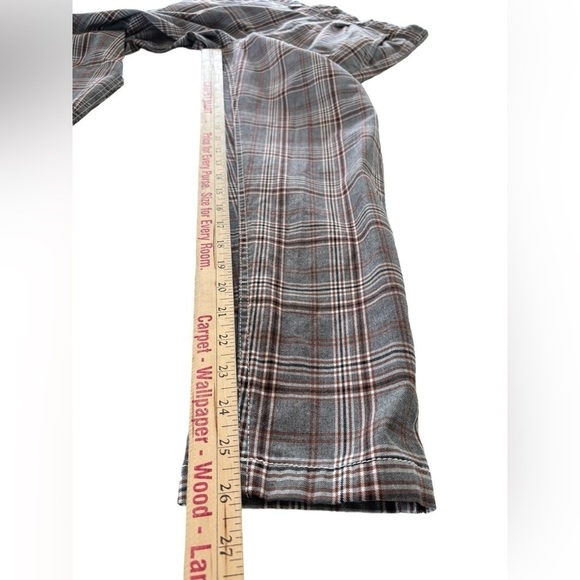 Cotton On Oxford Trouser Plaid Pleated Straight Fit Tapered Ankle Waist Size 32 - Picture 8 of 12